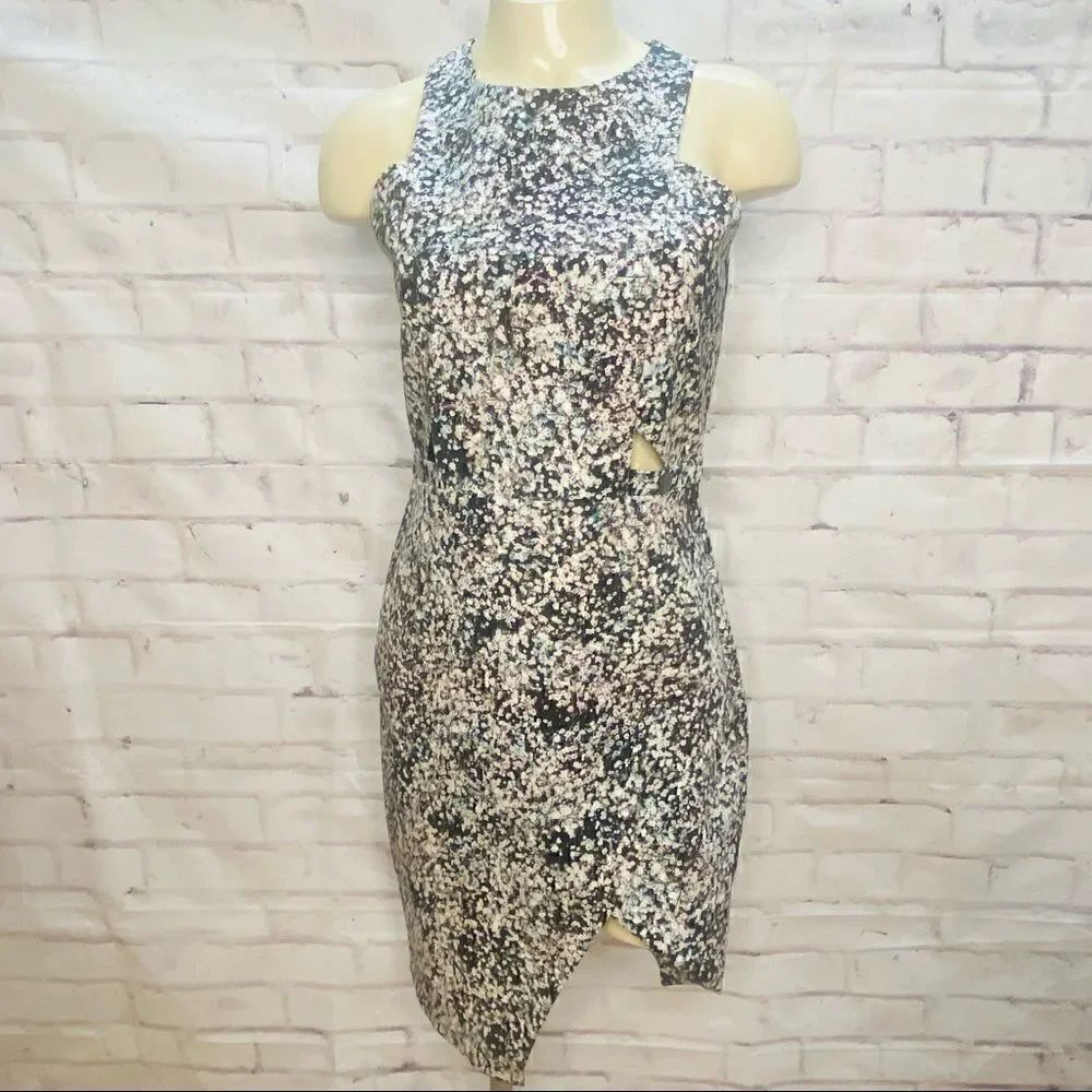 Parker floral geometric cut dress